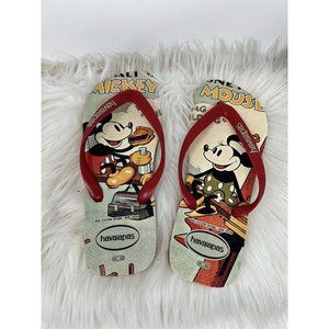 Havaianas Disney Parks Mickey Mouse Beige Flip Flops Sandals W 11/12 M 9/10